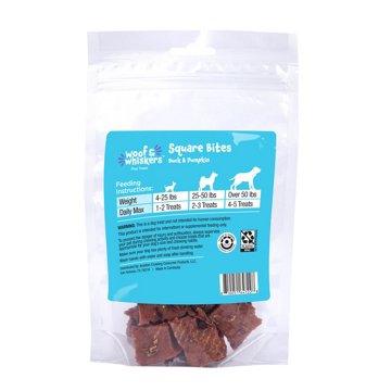 Woof & Whiskers Square Bites Dog Treats - Duck & Pumpkin, 4.51 oz