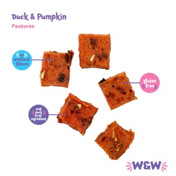 Woof & Whiskers Square Bites Dog Treats - Duck & Pumpkin, 4.51 oz