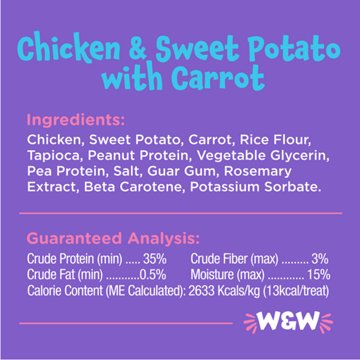 Woof & Whiskers Round Bites Dog Treats - Chicken & Sweet Potato with Carrot, 4.51 oz