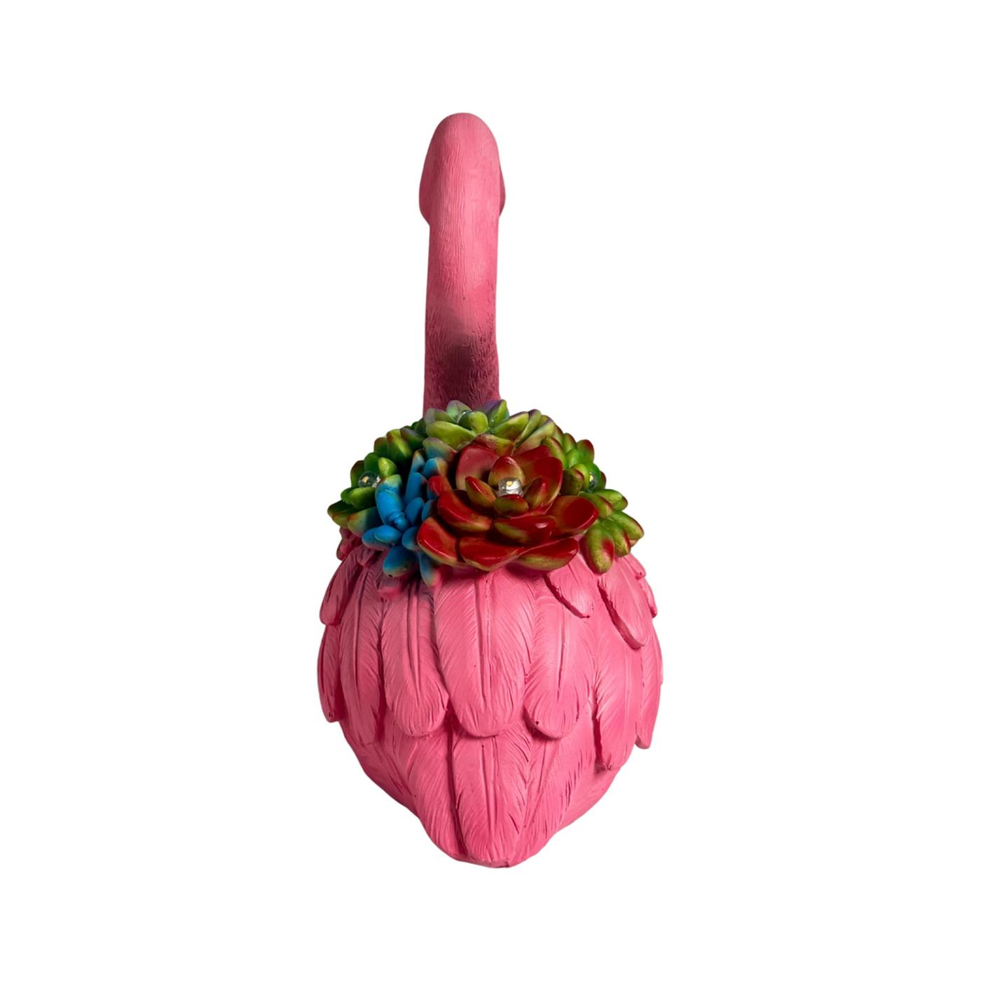 Forever Gifts Solar Succulent Statue - Flamingo; image 5 of 5
