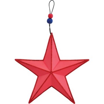 Destination Holiday Patriotic Metal Star - Red, 11"