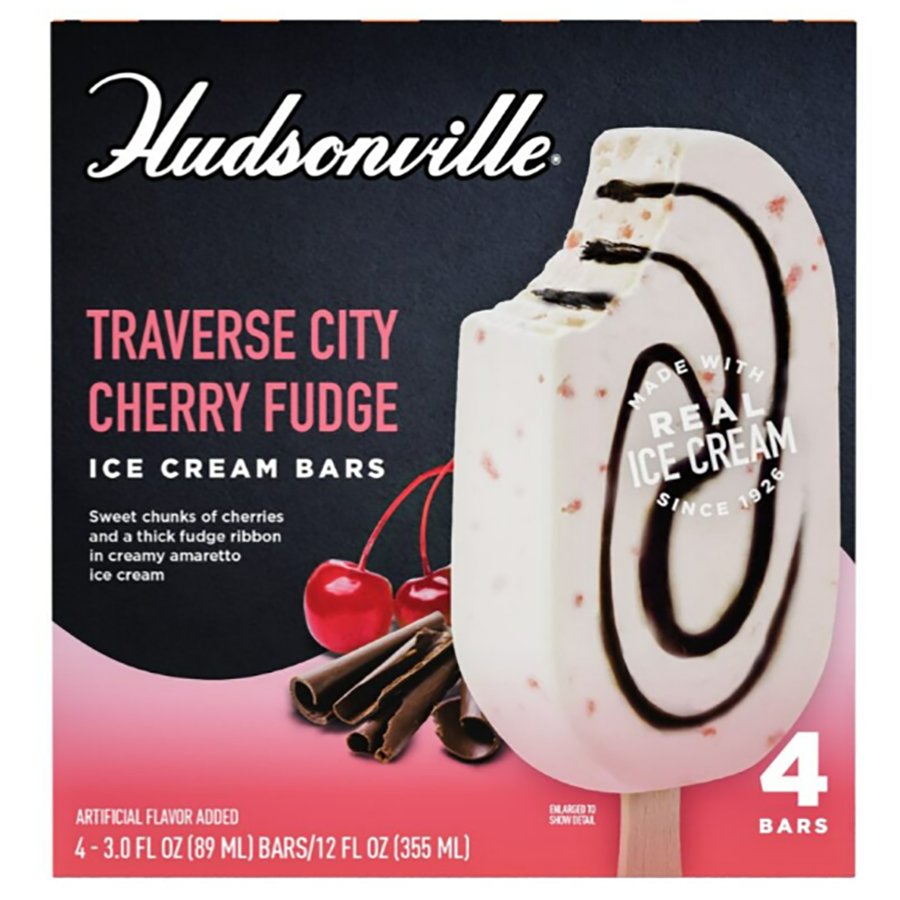 Hudsonville Traverse City Cherry Fudge Ice Cream Bars, 4 ct