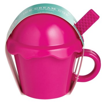 Destination Holiday Ice Cream Cup With Spoon - Pink