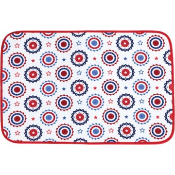 Destination Holiday Patriotic Bursts Reversible Drying Mat, 14'' x 21''