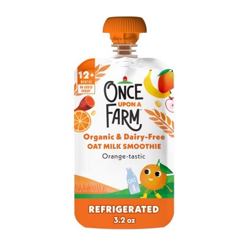 Once Upon a Farm Organic & Dairy Free Oat Milk Smoothie Pouch - Orange Tastic