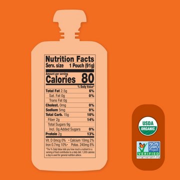 Once Upon a Farm Organic & Dairy Free Oat Milk Smoothie Pouch - Orange Tastic