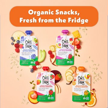 Once Upon a Farm Organic & Dairy Free Oat Milk Smoothie Pouch - Orange Tastic