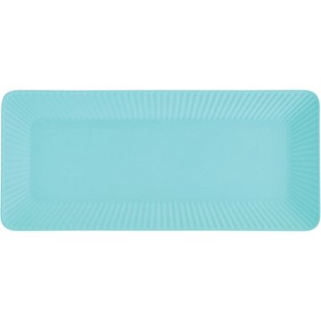 Destination Holiday Ribbed Rectangle Melamine Tray - Teal, 18'' x 8''