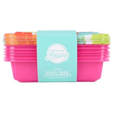 Destination Holiday Floral Print Food Prep Containers with Lids, 6 ct