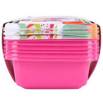 Destination Holiday Floral Print Food Prep Containers with Lids, 6 ct