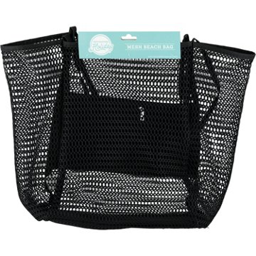Destination Holiday Mesh Beach Bag - Black, 21.6'' x 11.8'' x 14.6''