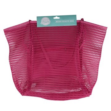 Destination Holiday Mesh Beach Bag - Pink, 21.6'' x 11.8'' x 14.6''