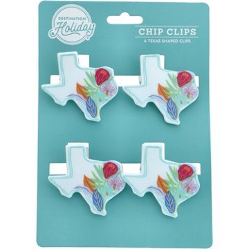 Destination Holiday Floral Texas Chip Clips, 4 pk