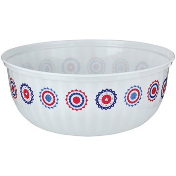Destination Holiday Large White Serving Bowl - Patriotic Fans, 11.6''