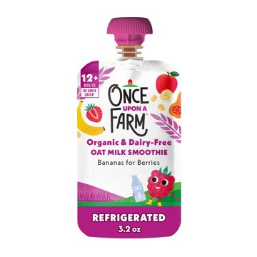 Once Upon a Farm Organic & Dairy Free Oat Milk Smoothie - Bananas For Berries
