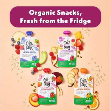 Once Upon a Farm Organic & Dairy Free Oat Milk Smoothie - Bananas For Berries