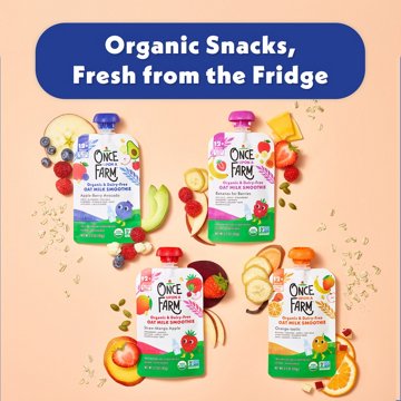 Once Upon a Farm Organic & Dairy Free Oat Milk Smoothie Pouch - Apple Berry Avocado