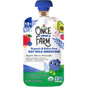 Once Upon a Farm Organic & Dairy Free Oat Milk Smoothie Pouch - Apple Berry Avocado