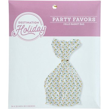 Destination Holiday Carrot Cellophane Basket Bag, 24'' x 25''