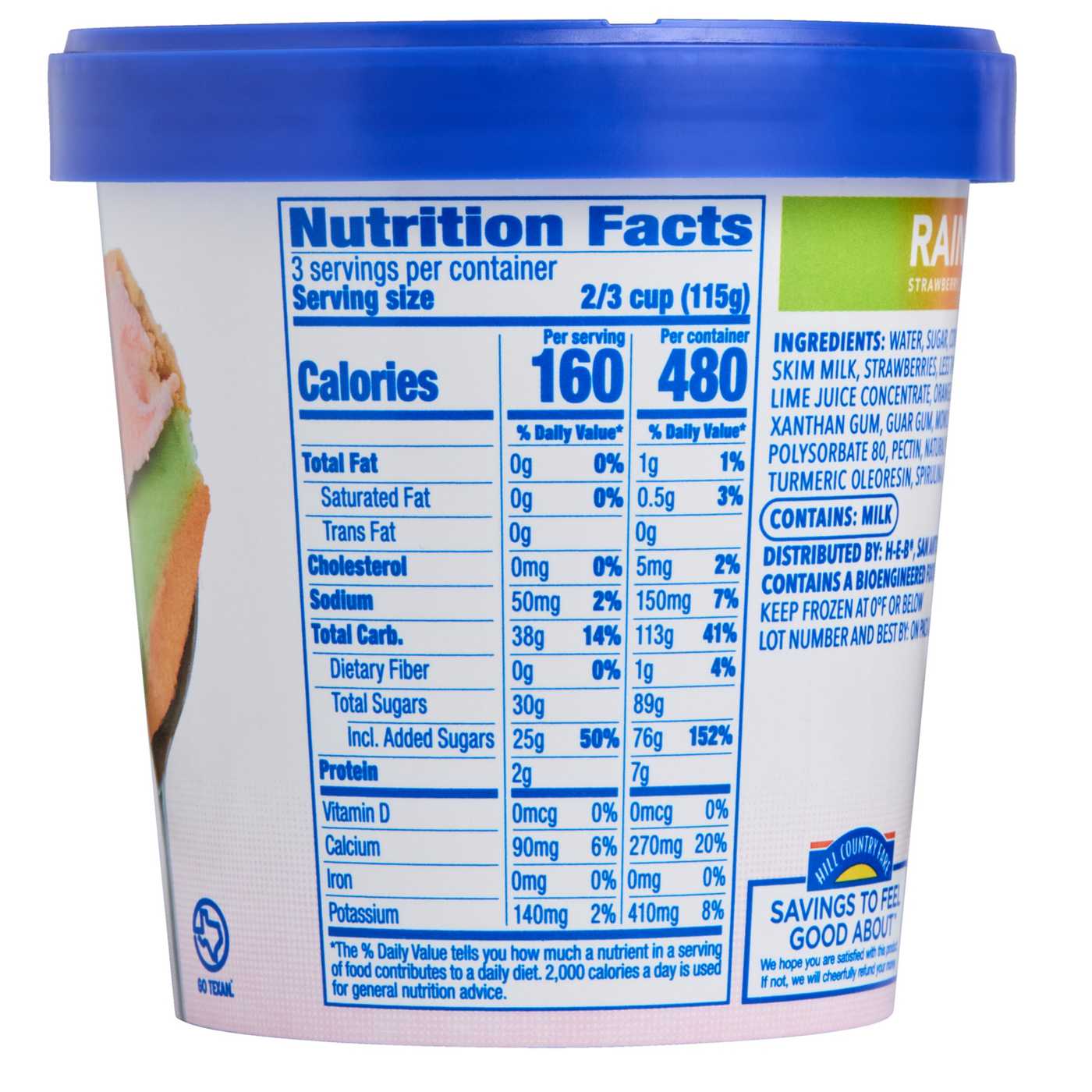 Hill Country Fare Rainbow Sherbet; image 2 of 3