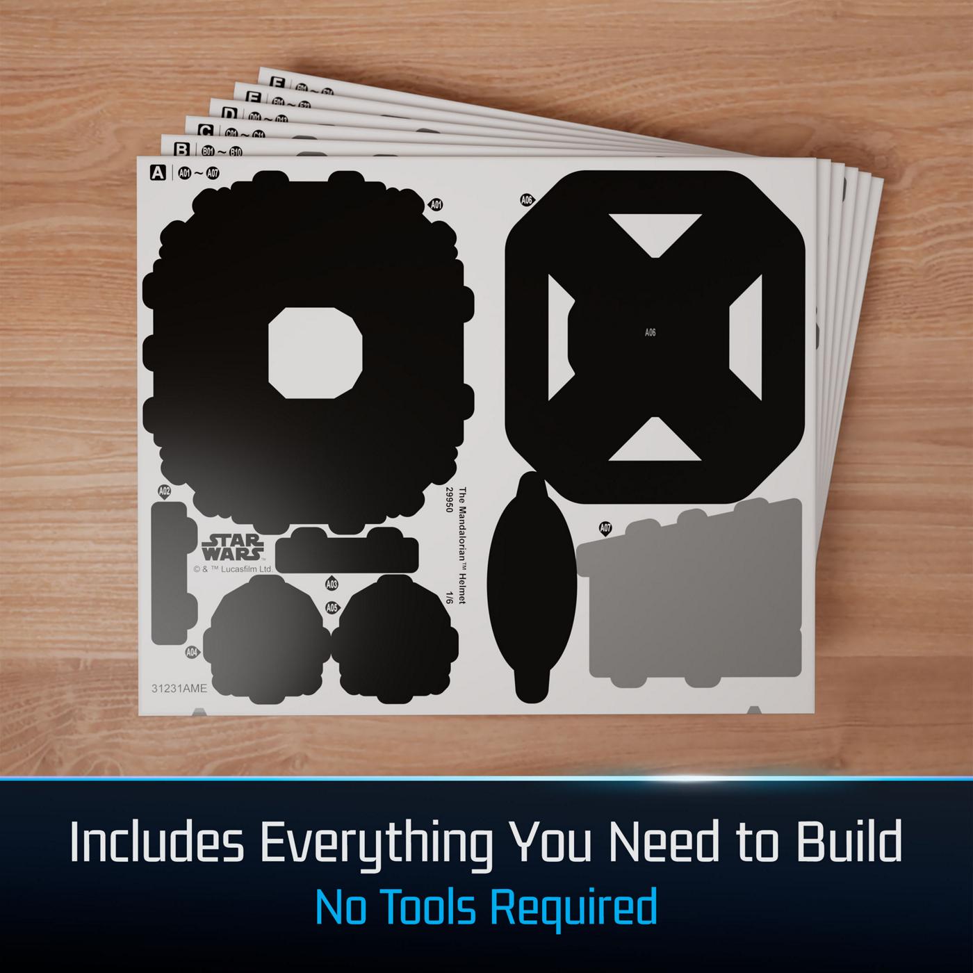 4D Build Star Wars The Mandalorian Helmet 3D Cardstock Model Kit; image 2 of 6