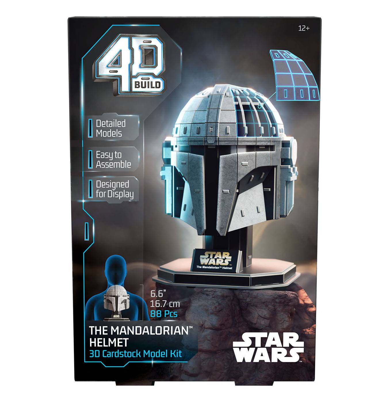 4D Build Star Wars The Mandalorian Helmet 3D Cardstock Model Kit; image 5 of 6