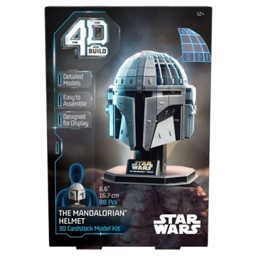 4D Build Star Wars The Mandalorian Helmet 3D Cardstock Model Kit, 88 pc