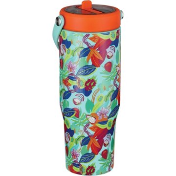 Destination Holiday Stainless Steel Tumbler - Teal Floral, 32 oz