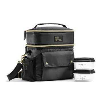 Fit + Fresh Westminster Lunch Bag - Black & Gold