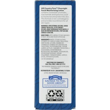 Hill Country Fare PM Facial Moisturizing Lotion - All Skin Types, Fragrance Free