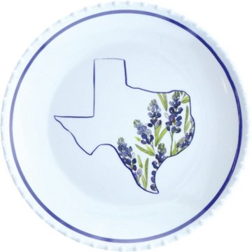 Destination Holiday Texas Bluebonnet Hobnail Plate, 9''