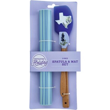 Destination Holiday Bluebonnet Spatulas & Mat Set, 3 pc