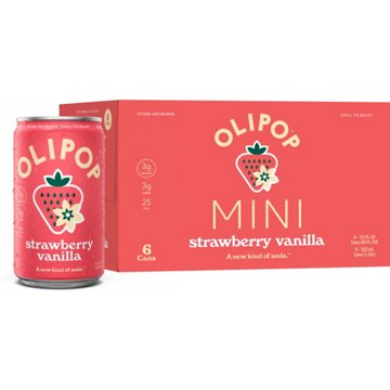 Olipop Mini Prebiotic Soda 6pk Cans - Strawberry Vanilla