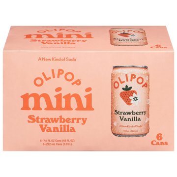 Olipop Mini Prebiotic Soda 6pk Cans - Strawberry Vanilla
