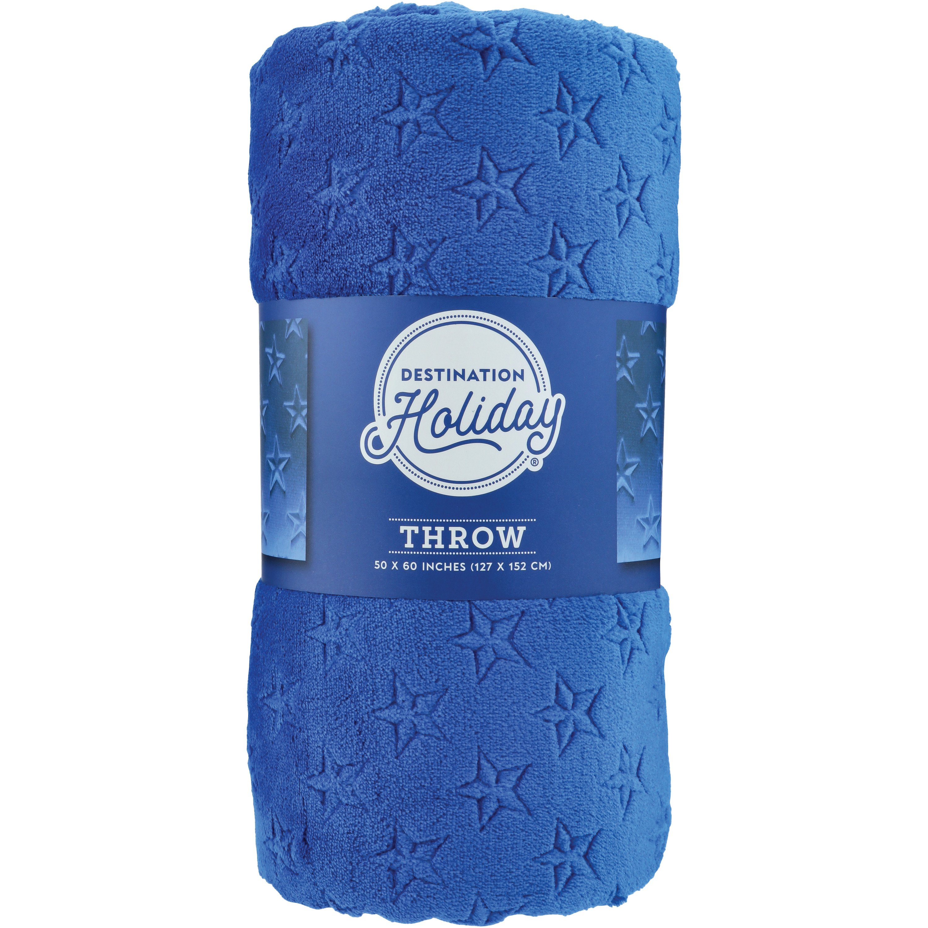 Destination Holiday Blue Star Embossed Throw - Shop Seasonal decor at H-E-B