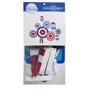 Destination Holiday Hanging Garland Patriotic Bursts, 10 pc