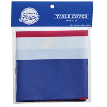 Destination Holiday Blue Popsicle Plastic Table Cover, 54'' x 102''
