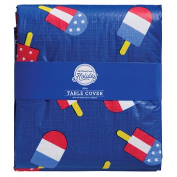 Destination Holiday Popsicle Scatter Print PEVA Table Cover, 60'' x 102''