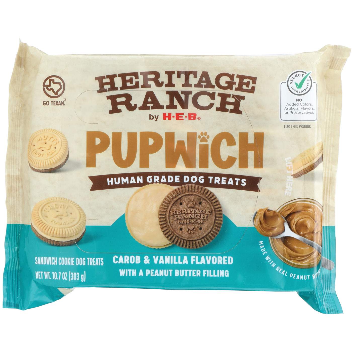 Heritage Ranch by H-E-B Pupwich Human Grade Dog Treats - Carob, Vanilla & Peanut Butter; image 1 of 7