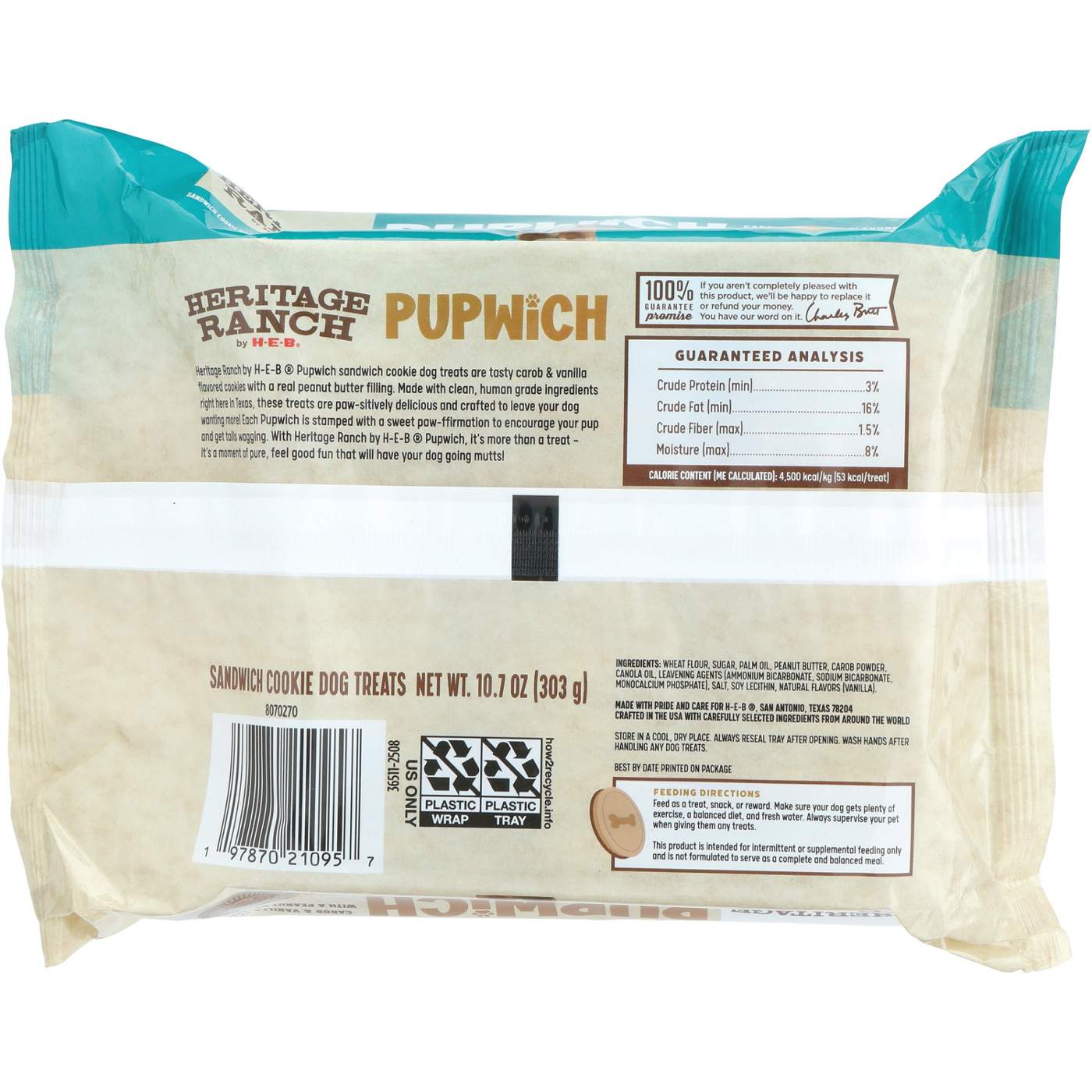 Heritage Ranch by H-E-B Pupwich Human Grade Dog Treats - Carob, Vanilla & Peanut Butter; image 6 of 7