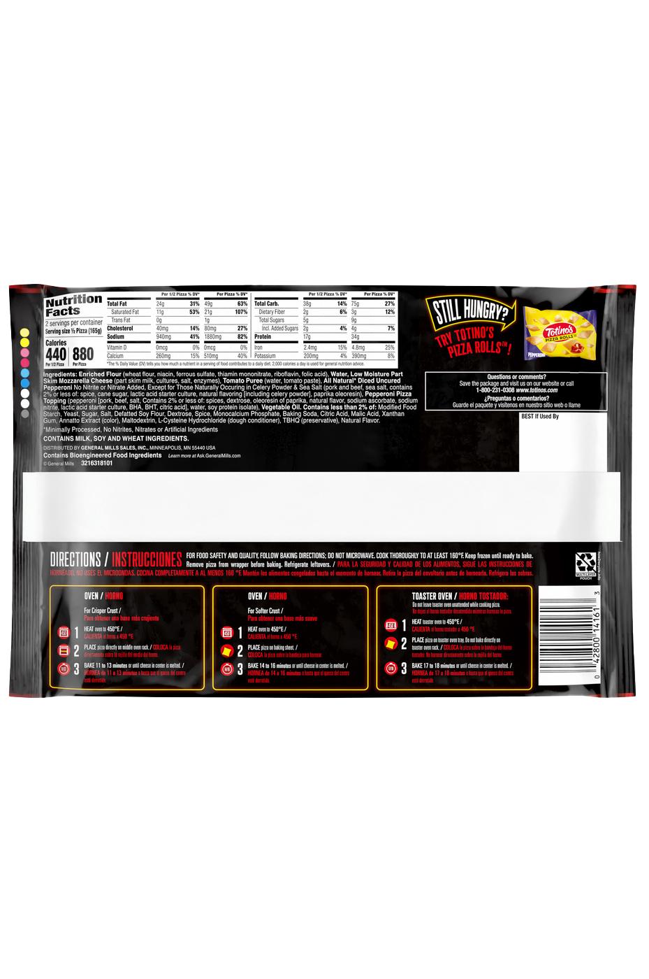 Totino's Ultimate Uncured Pepperoni Frozen Pizza; image 3 of 4