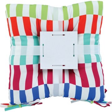Destination Holiday Multi-Color Block Outdoor Chairpad, 17 in, 2 pk
