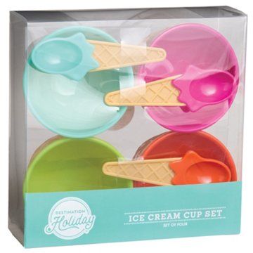 Destination Holiday Ice Cream Cup Set, 4 pk