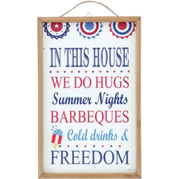 Destination Holiday In This House Patriotic Wall Sign, 17"