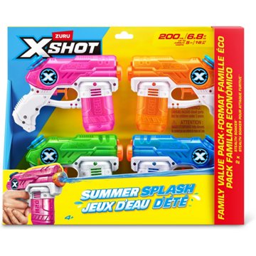 Zuru XSHOT Summer Splash Water Blasters, 4 pk