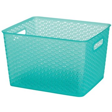 our goods Weave Storage Bin - Teal, 18 L, 13.8" x 11.4" x 8.7"
