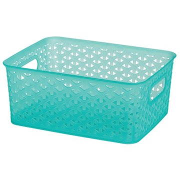 our goods Weave Storage Bin - Teal, 4 L, 9.6" x 7.3" x 4"