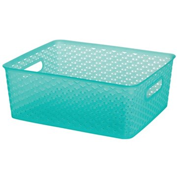 our goods Weave Storage Bin - Teal,12 L, 13.8" x 11.4" x 5.2"
