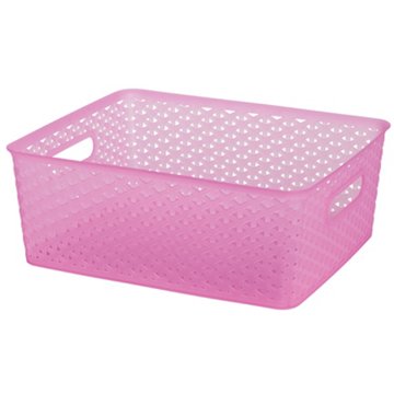 our goods Weave Storage Bin - Pink,12 L, 13.8" x 11.4" x 5.2"