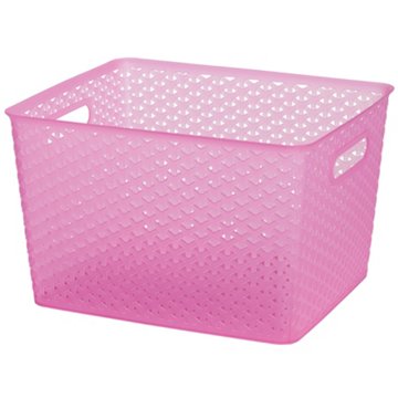 our goods Weave Storage Bin - Pink,18 L, 13.8" x 11.4" x 8.7"